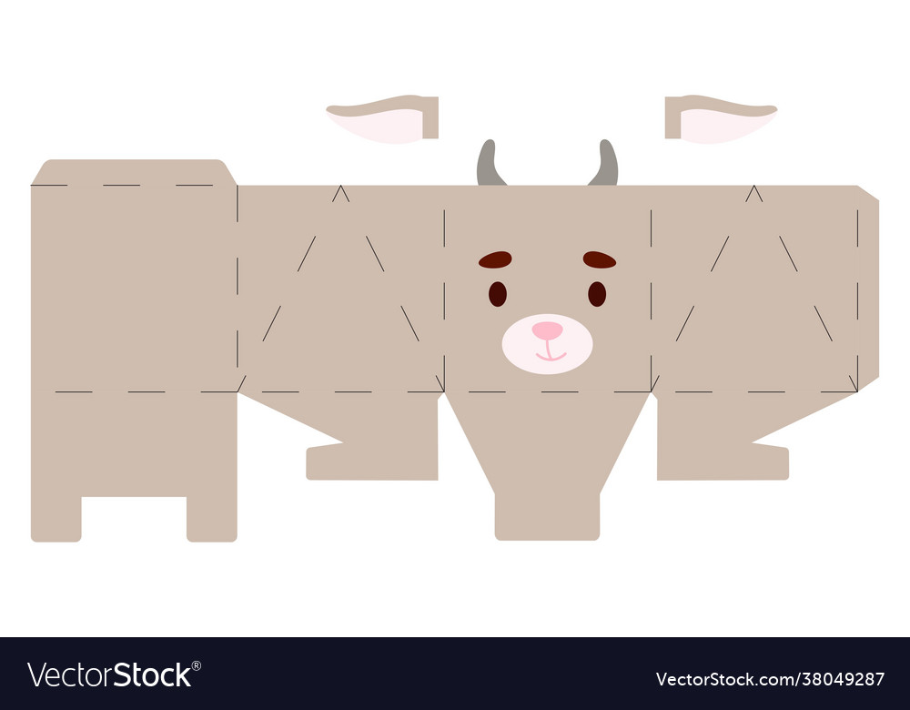 Party favor box goat design for sweets candies vector image Party favor box goat design for sweets candies