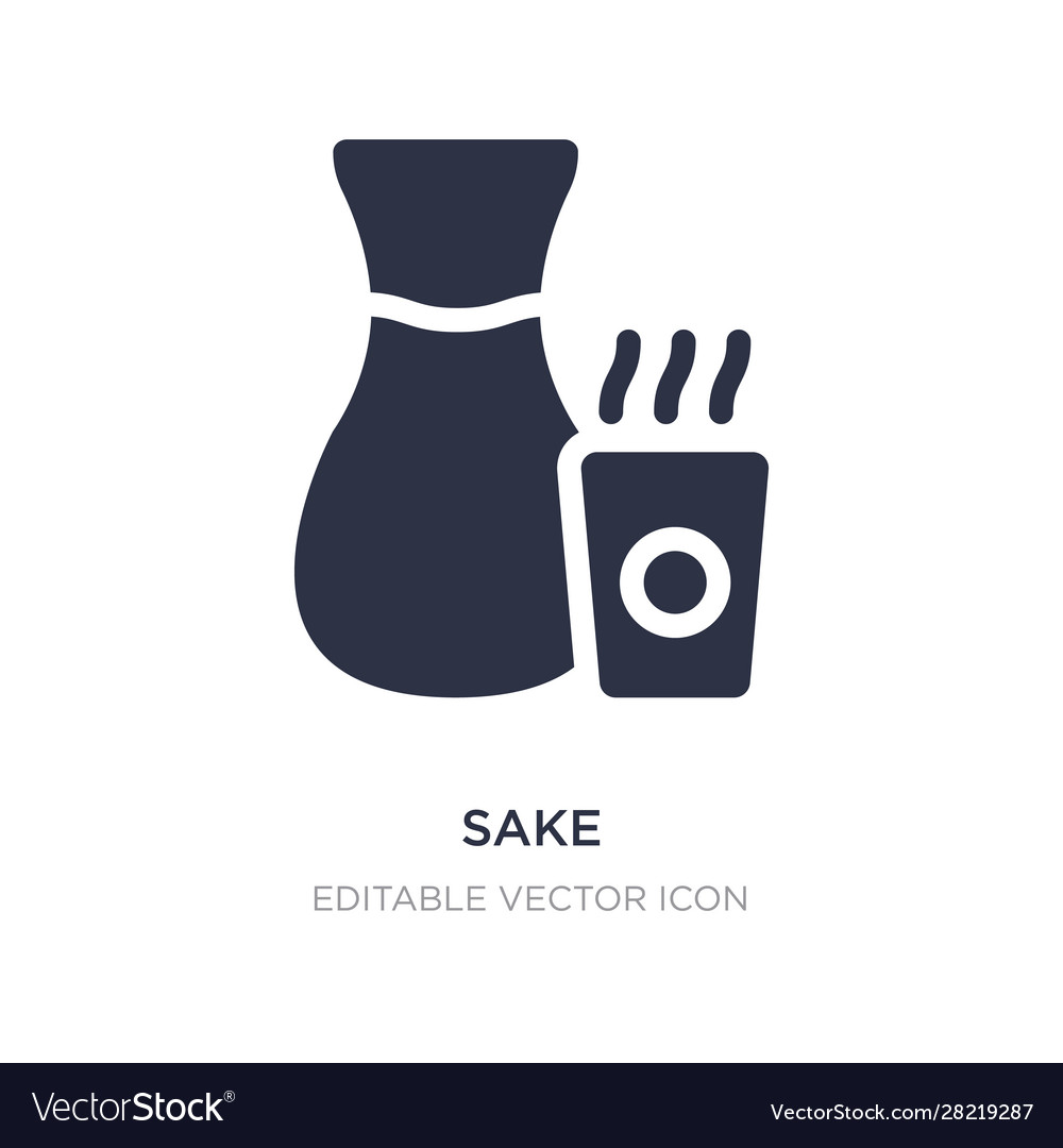 Sake icon on white background simple element from
