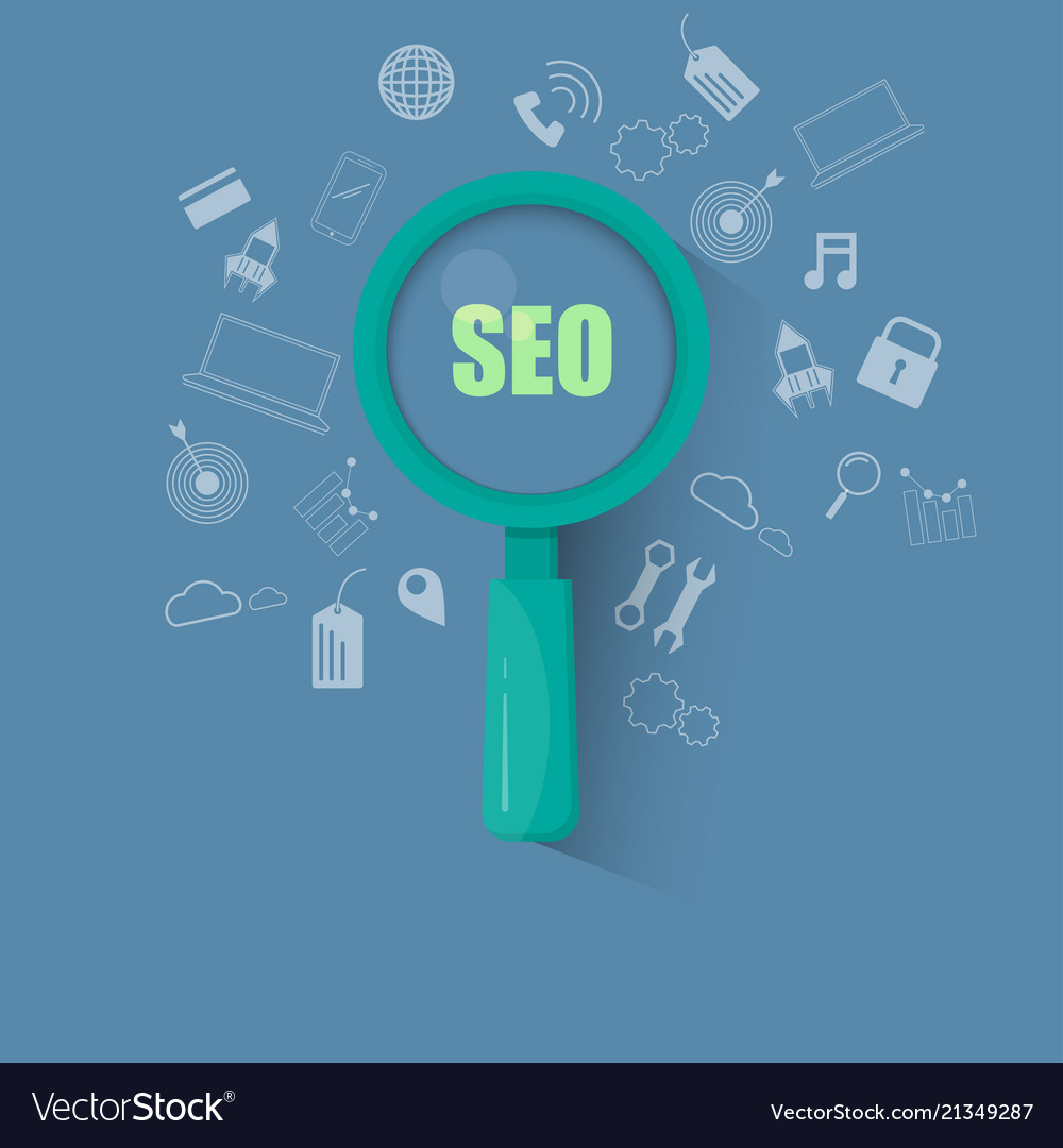Seo concept design of website optimization vector image Seo concept design of website optimization