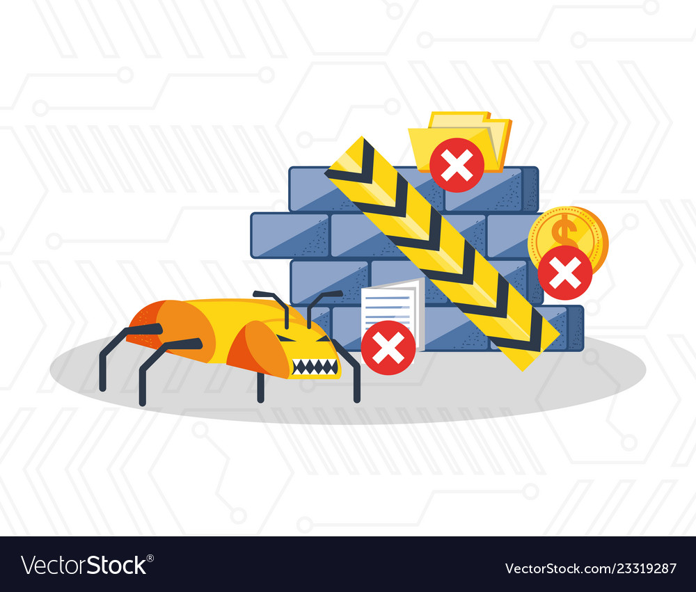 Set icons of cyber security