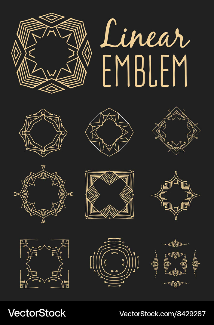 Set of elegant monogram design Royalty Free Vector Image