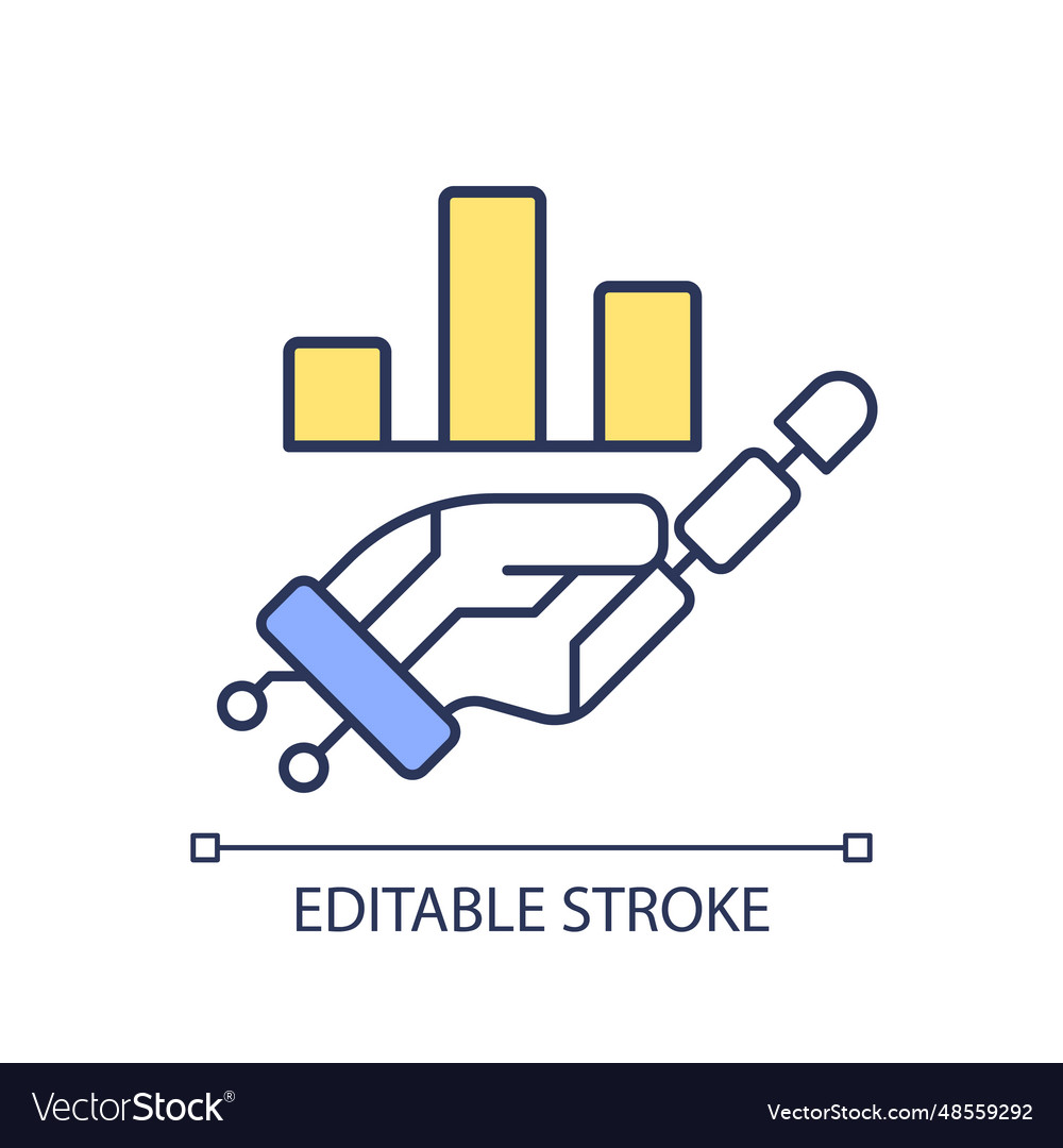 2d thin linear colorful data assessment icon vector image 2d thin linear colorful data assessment icon