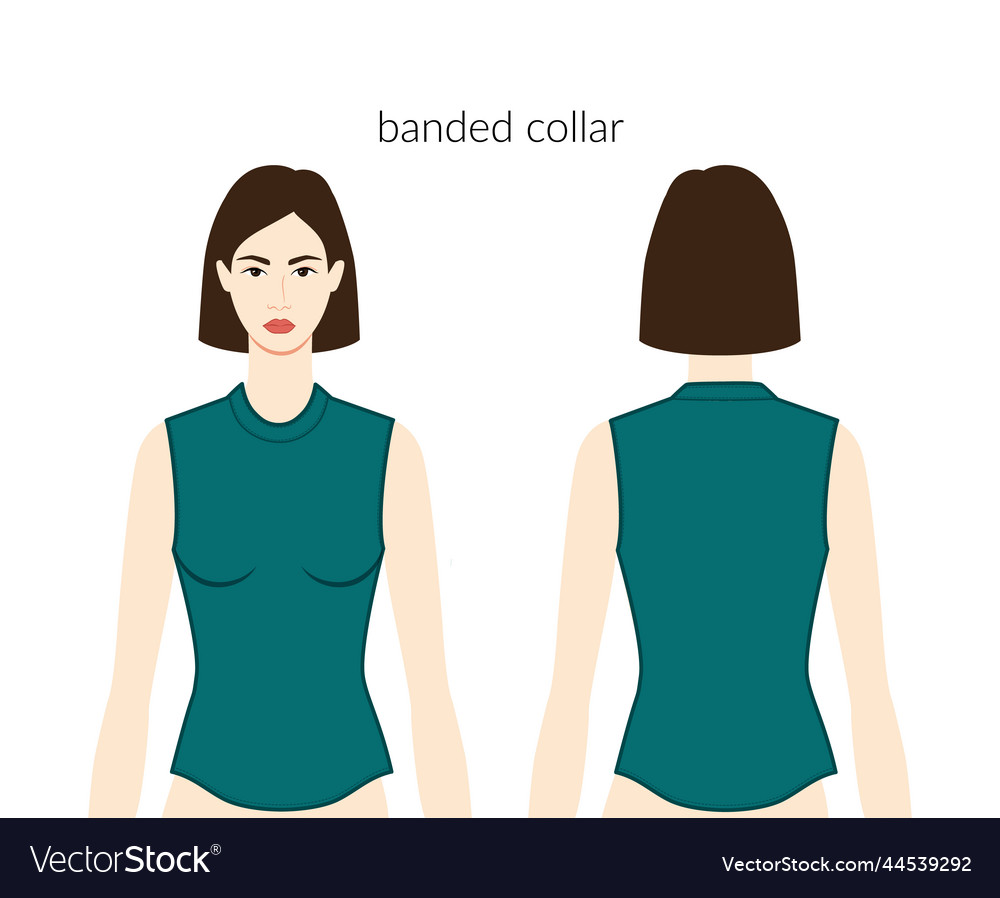 Banded neckline collar clothes character beautiful