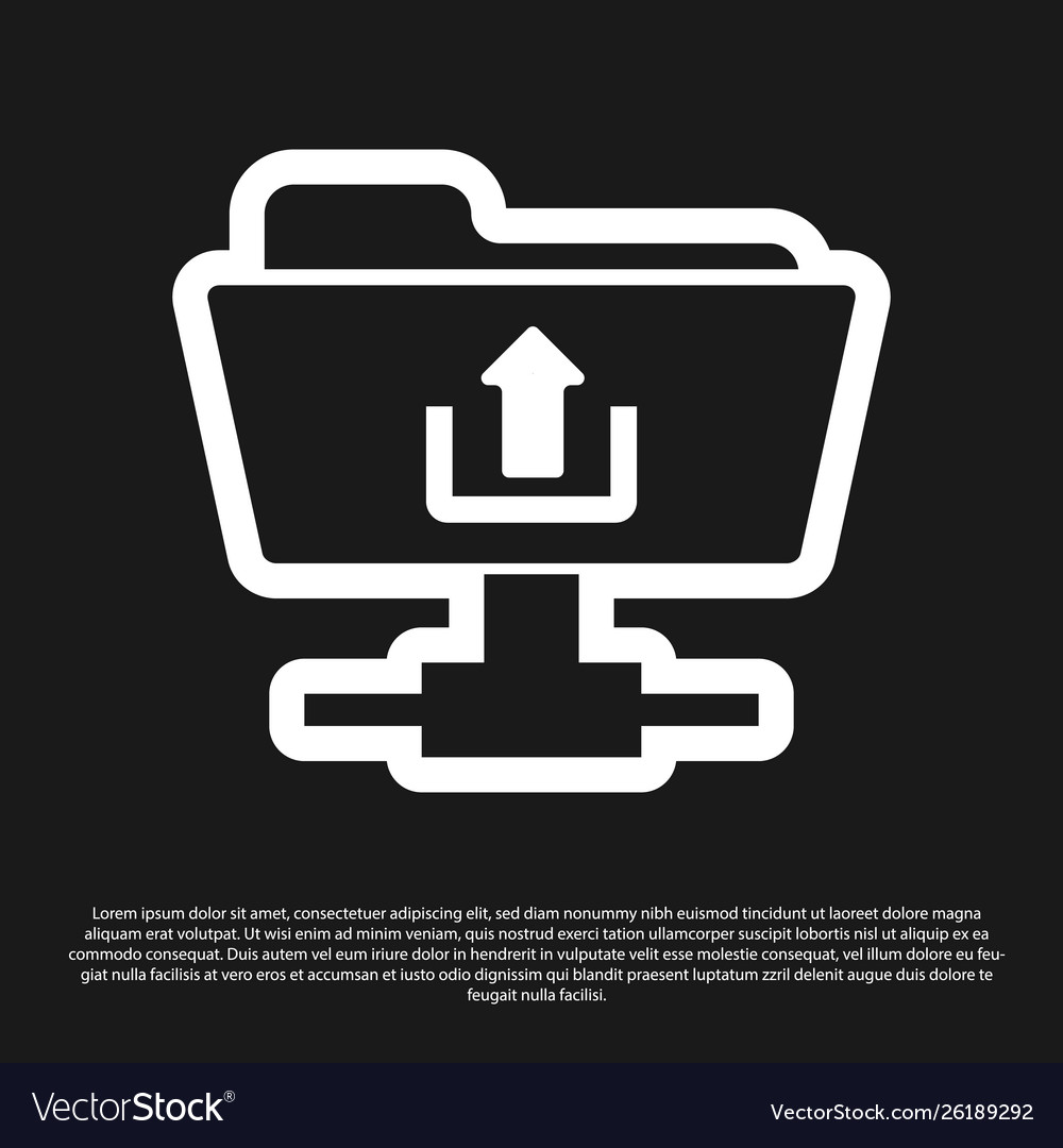 Black ftp folder upload icon on background vector image Black ftp folder upload icon on background