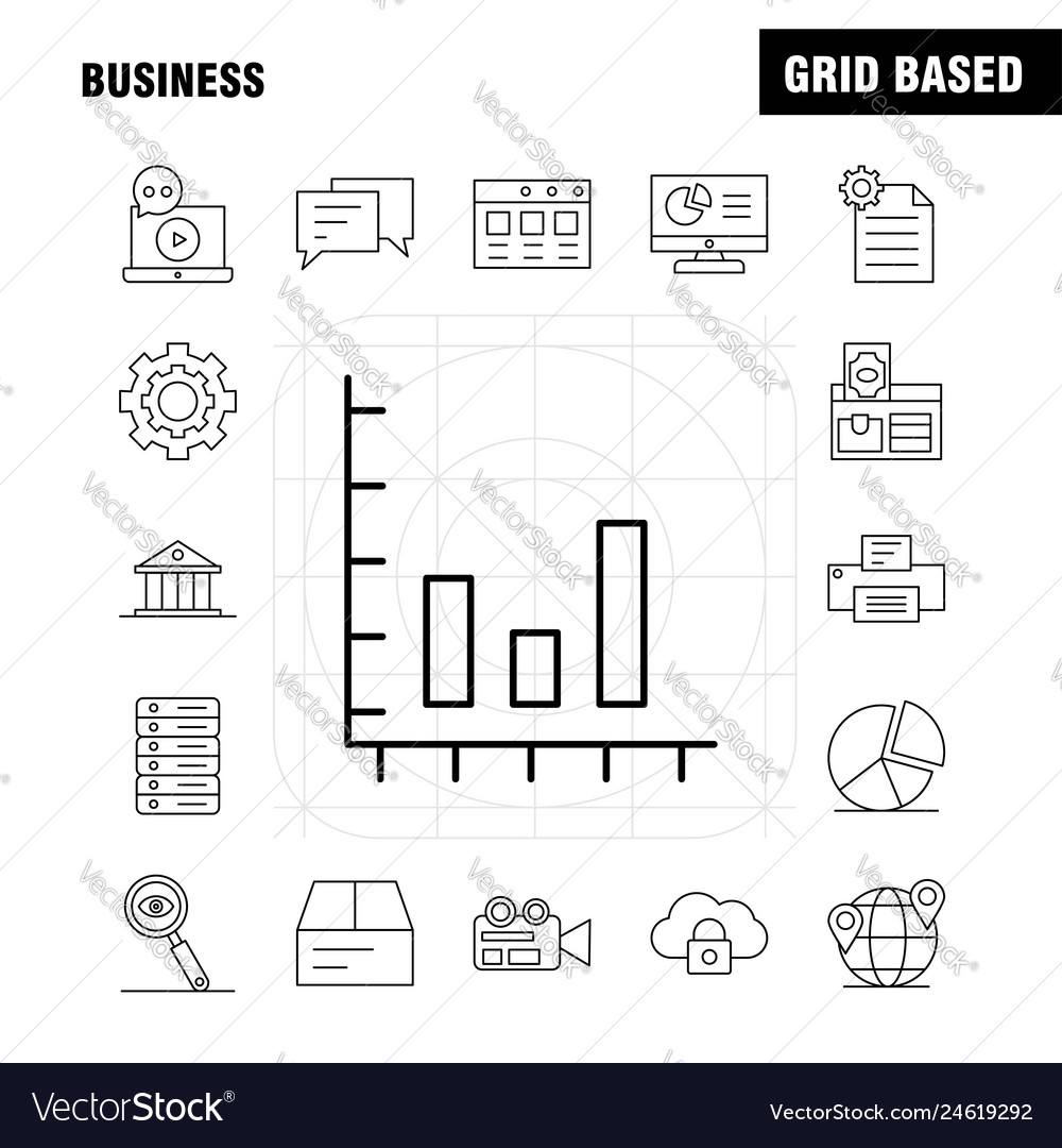 Business line icon for web print and mobile uxui vector image Business line icon for web print and mobile uxui