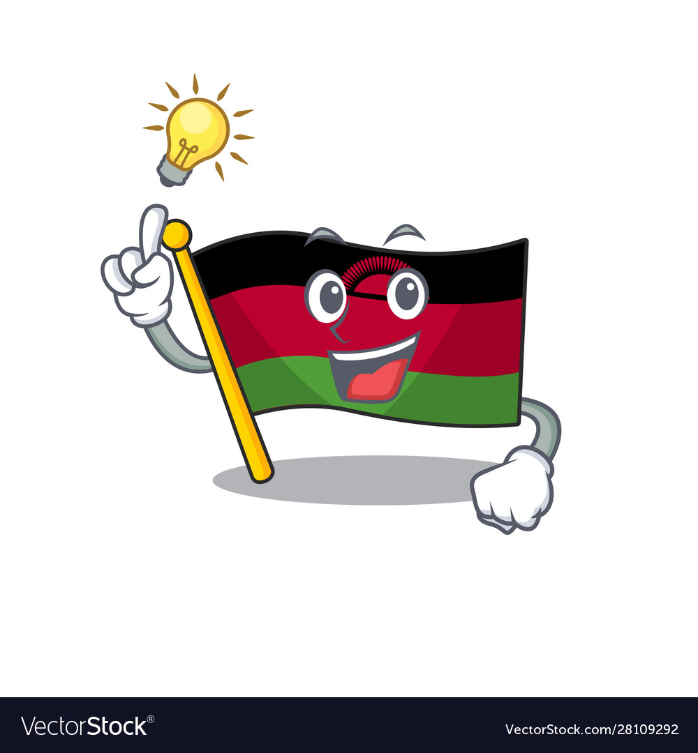 Have An Idea Cute Flag Malawi On A Cartoon Style Vector Image