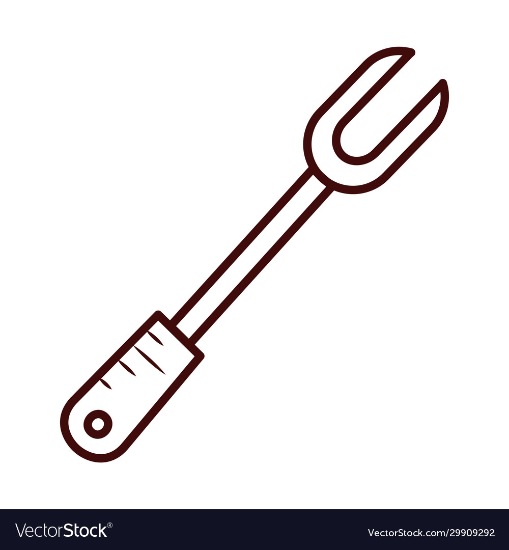 Isolated meat fork line style icon design