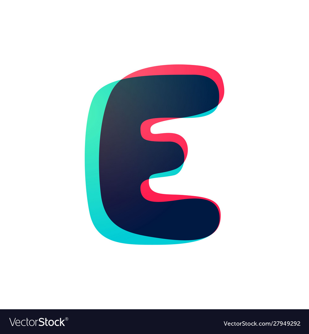 Overlapping gradient letter e logotype vector image Overlapping gradient letter e logotype