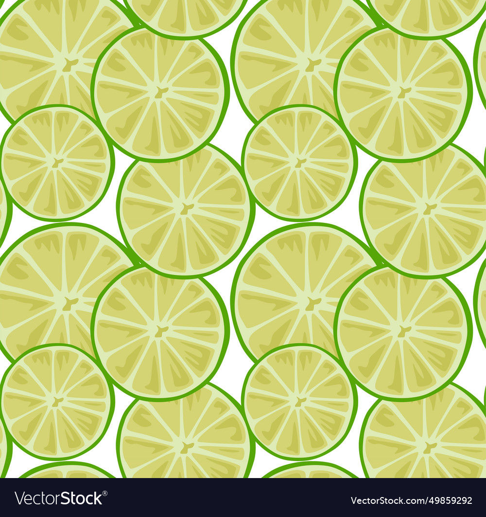 Round lime slices seamless pattern