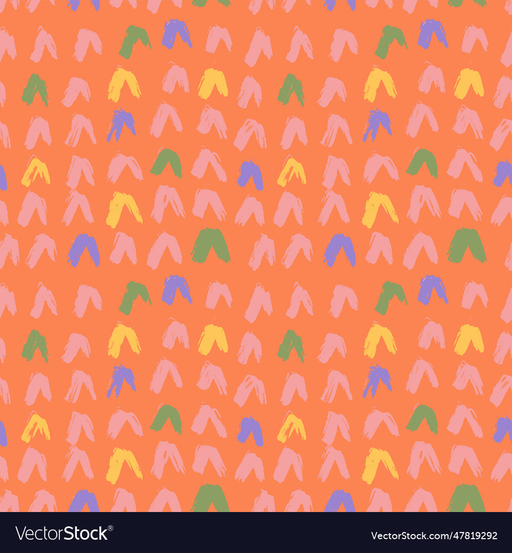 Seamless pattern with colorful check marks ink vector image Seamless pattern with colorful check marks ink