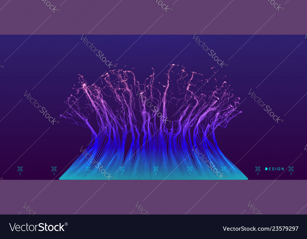 Array with dynamic emitted particles water splash Vector Image Array with dynamic emitted particles water splash