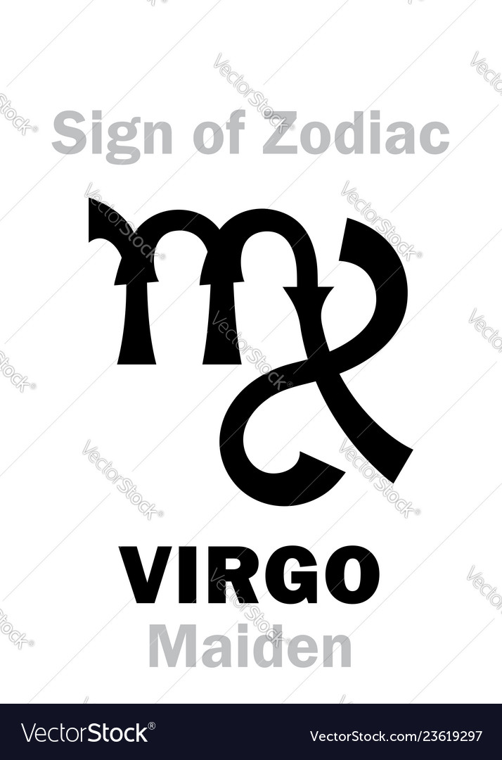 Astrology Sign Of Zodiac Virgo The Maiden Vector Image 1540