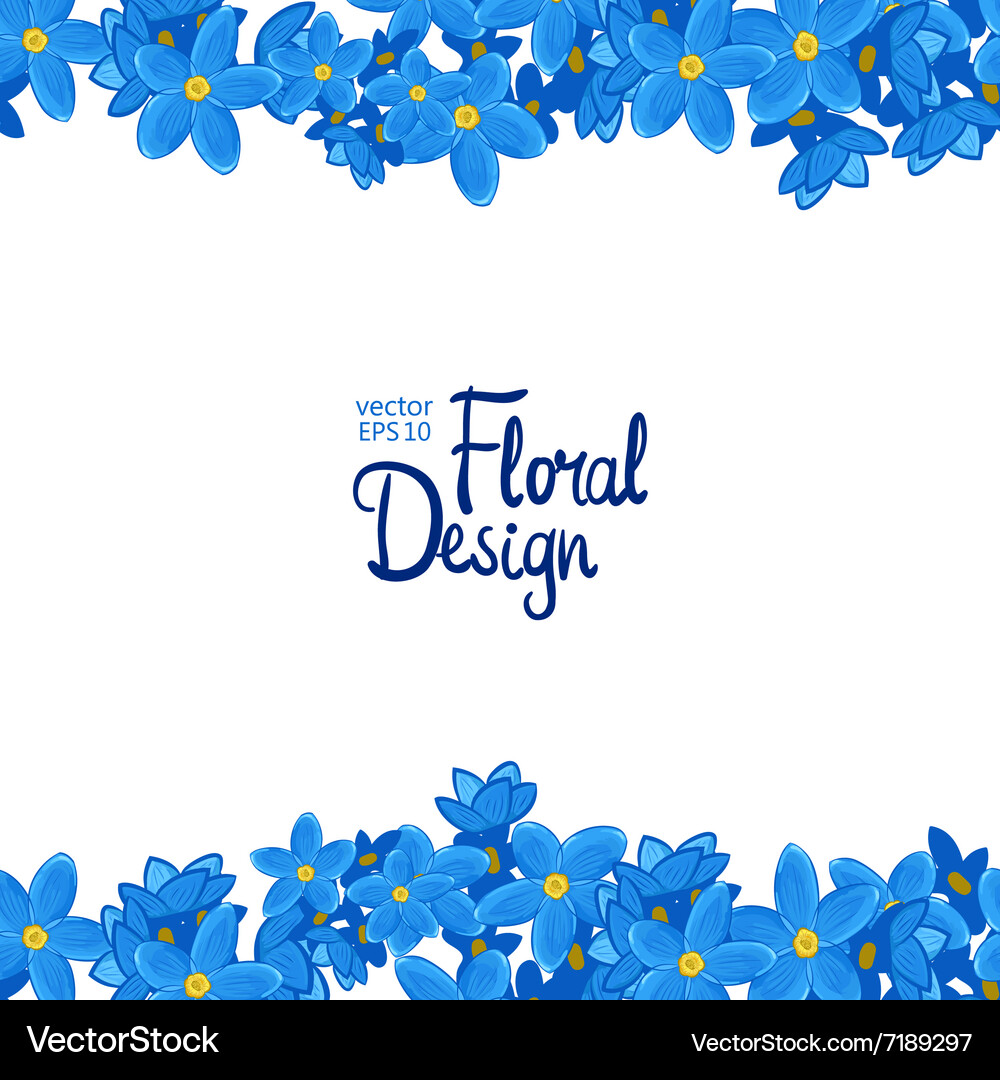 Border With Forget Me Not Flowers Royalty Free Vector Image