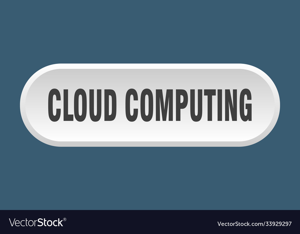 Cloud computing button rounded sign on white