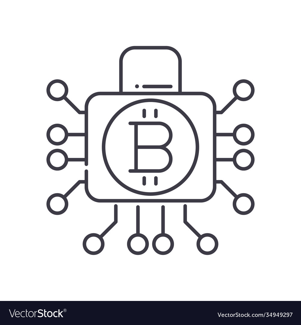 Cryptography icon linear isolated vector image Cryptography icon linear isolated