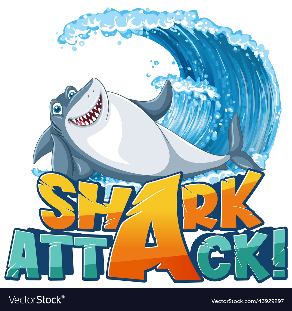 Font design for words shark attack Royalty Free Vector Image