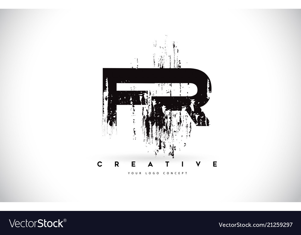 Fr f r grunge Pinsel Buchstaben Logo Design in schwarz