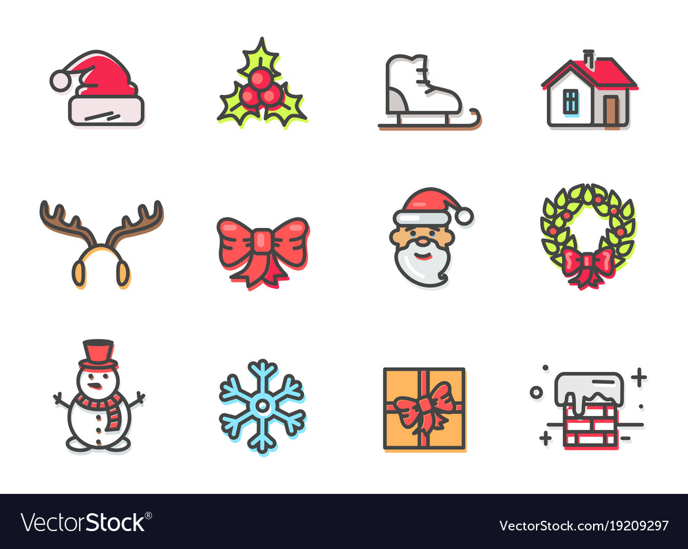 Hut und Mistel Santa Ikonen