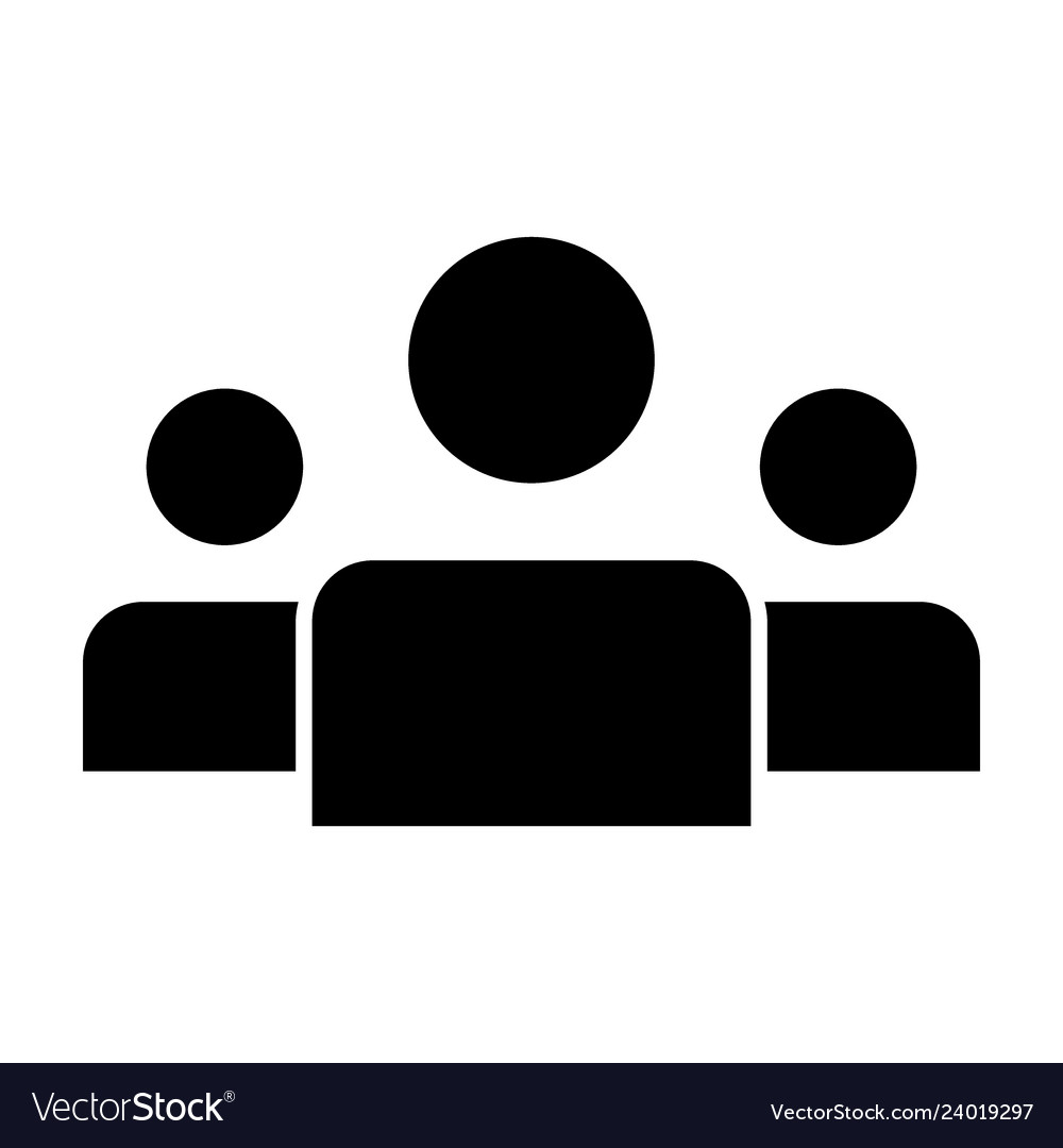 People solid icon crowd Royalty Free Vector Image