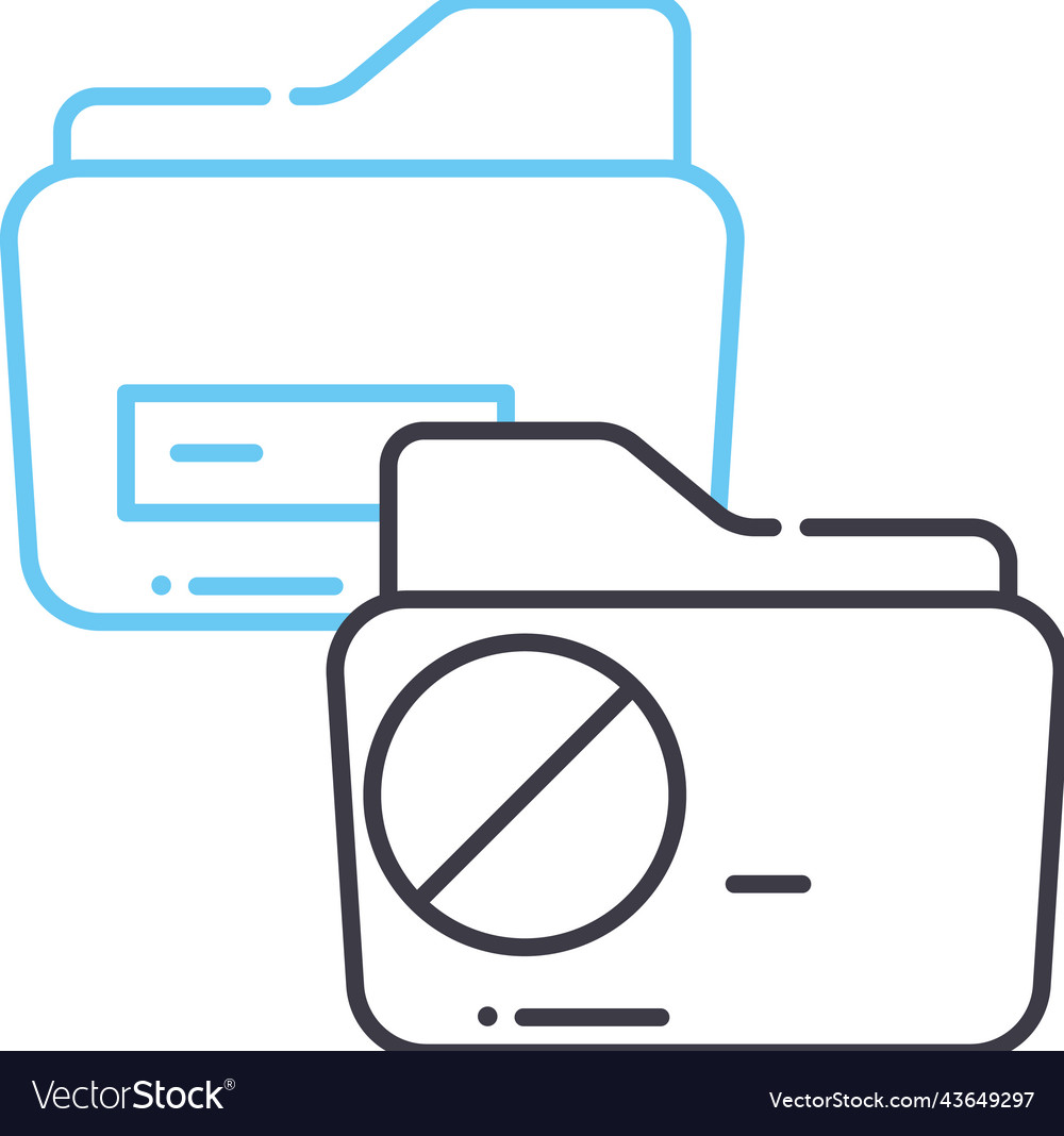 Prevent document line icon outline symbol vector image Prevent document line icon outline symbol