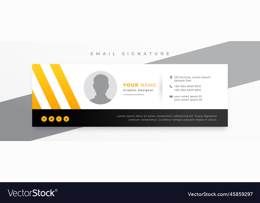 Professional email signature card template design Vector Image