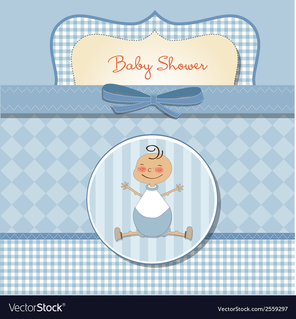 Romantic baby boy shower card Royalty Free Vector Image