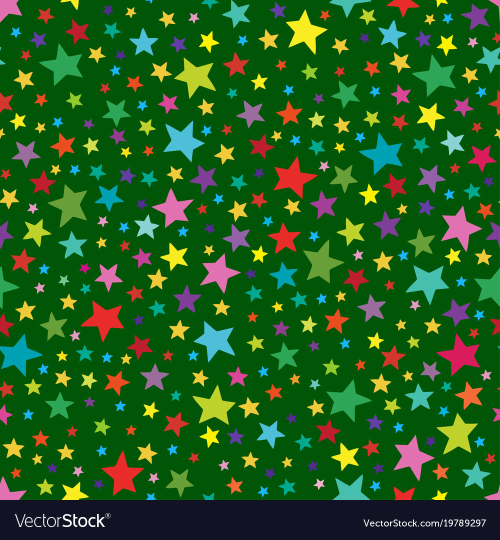 Seamless simple pattern with colorful stars