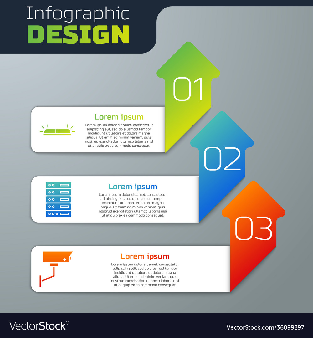 Set flasher siren server data web hosting vector image Set flasher siren server data web hosting