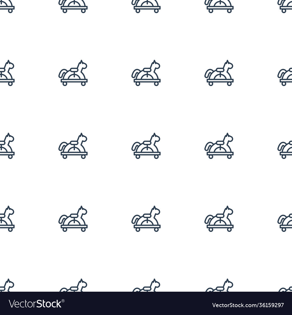 Toy horse icon pattern seamless white background