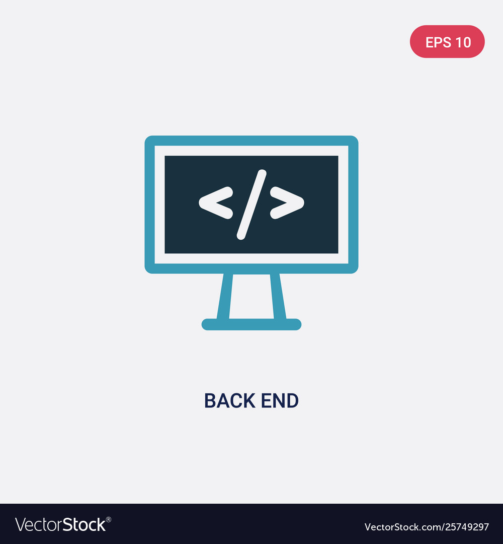 Two color back end icon from technology concept