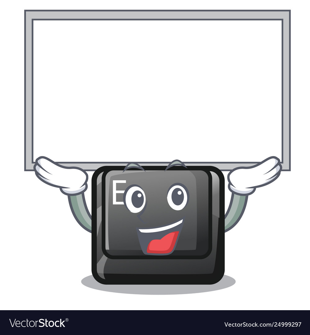 Up board button e isolated with character Vector Image Up board button e isolated with character