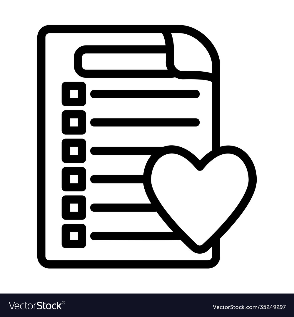 Wish list icon in line style for any projects vector image Wish list icon in line style for any projects