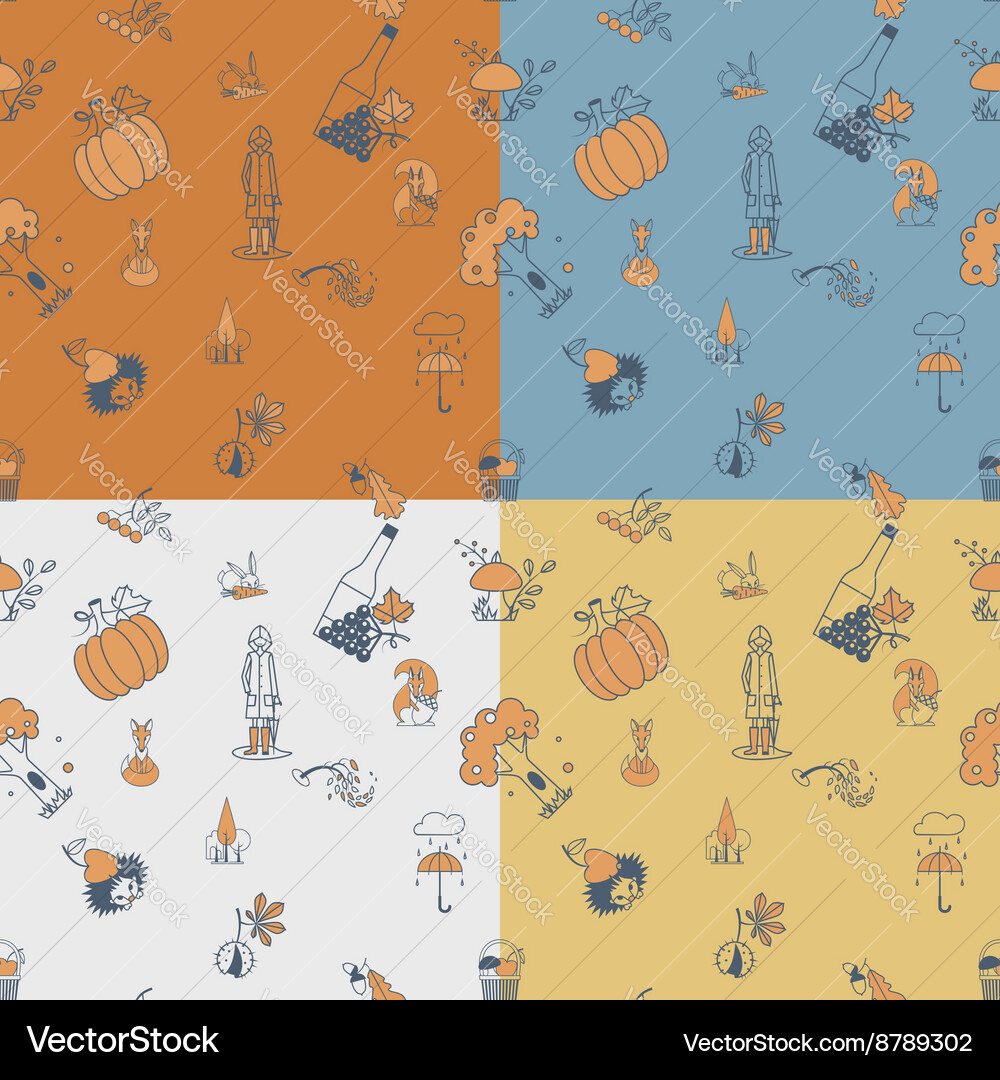 Autumn seamless pattern Royalty Free Vector Image