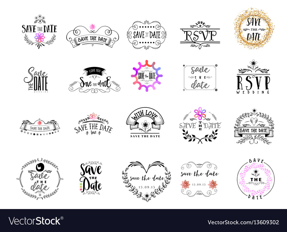 Elegant Save the Date Badge