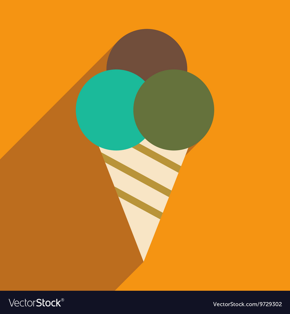 Flat with shadow icon and mobile application ice