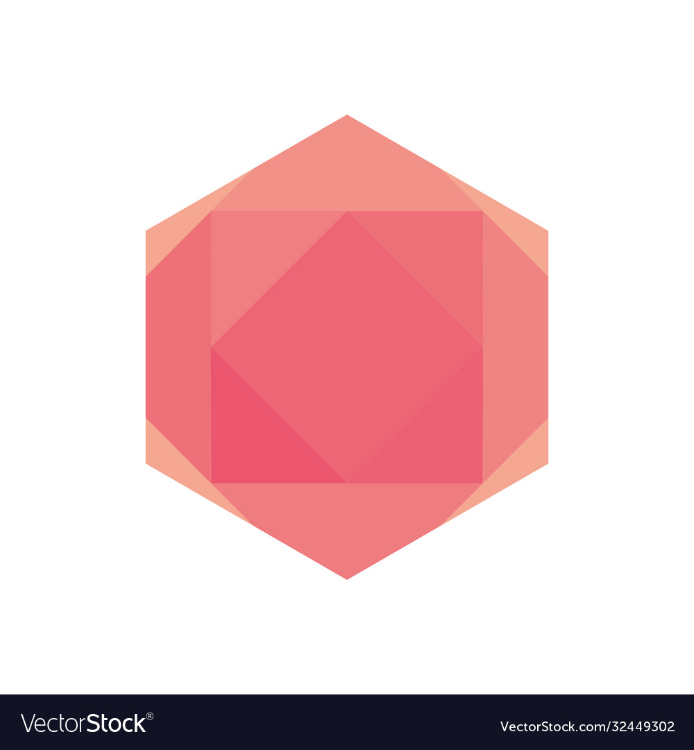 Geometric hexagon cube shape icon flat style