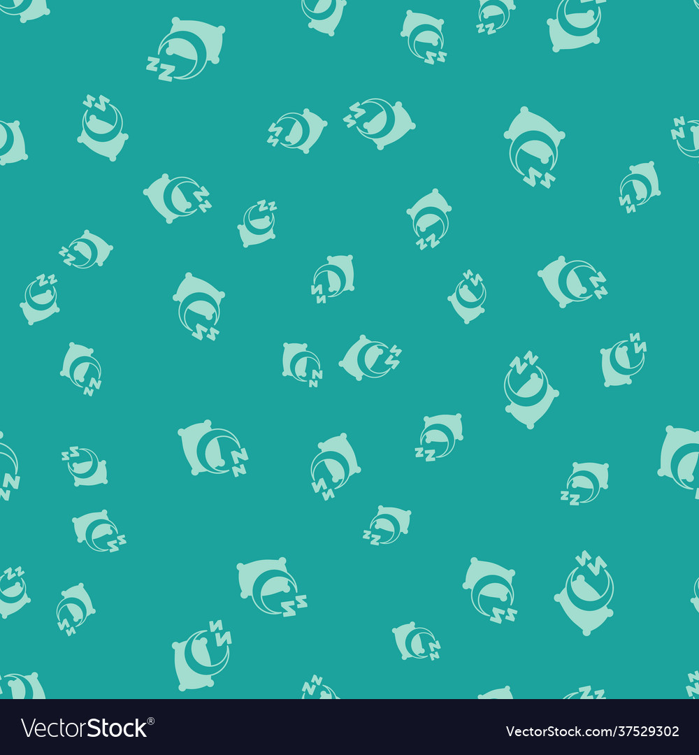 Green time to sleep icon isolated seamless pattern