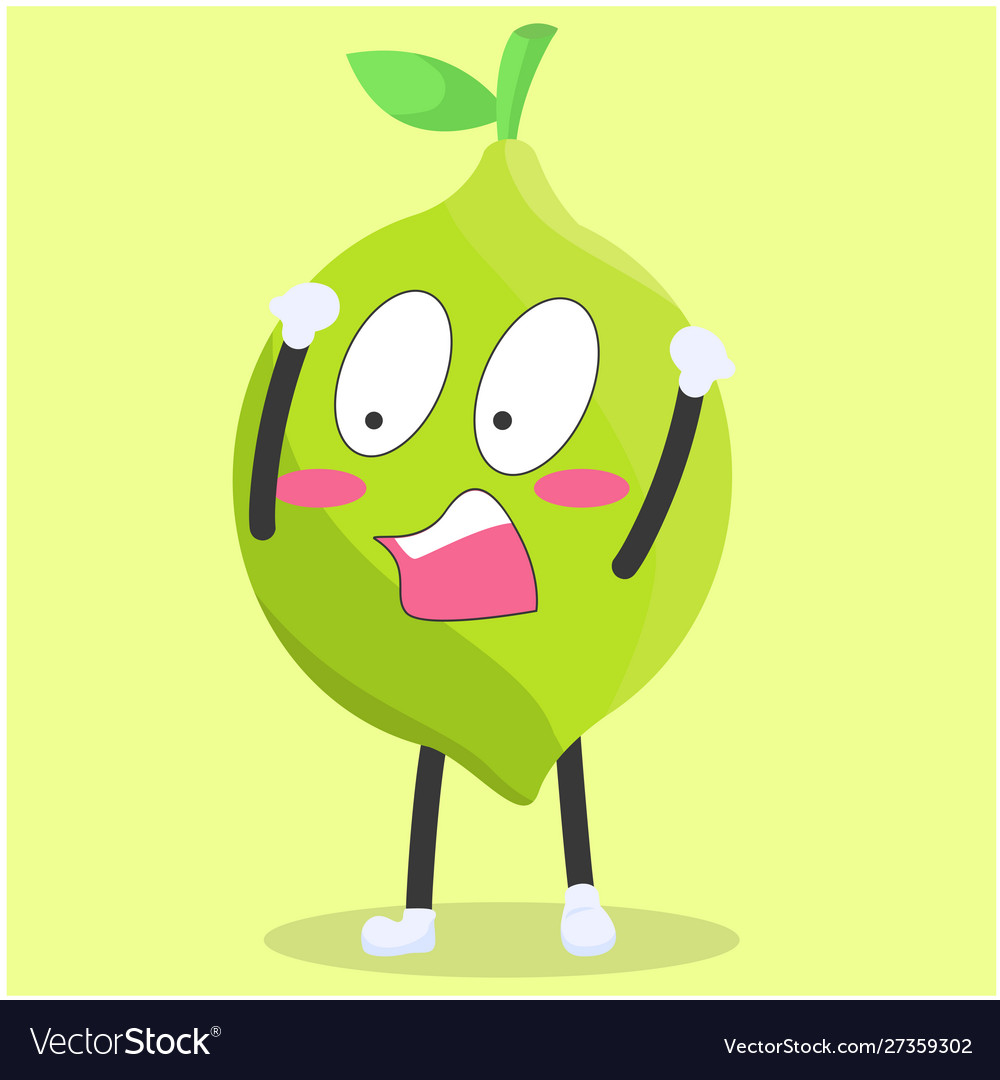Lemon character with a shocked expression vector image Lemon character with a shocked expression