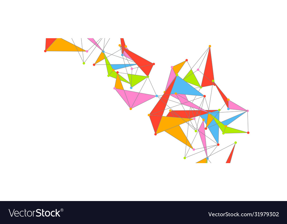 Line points connections triangular technology Vector Image Line points connections triangular technology