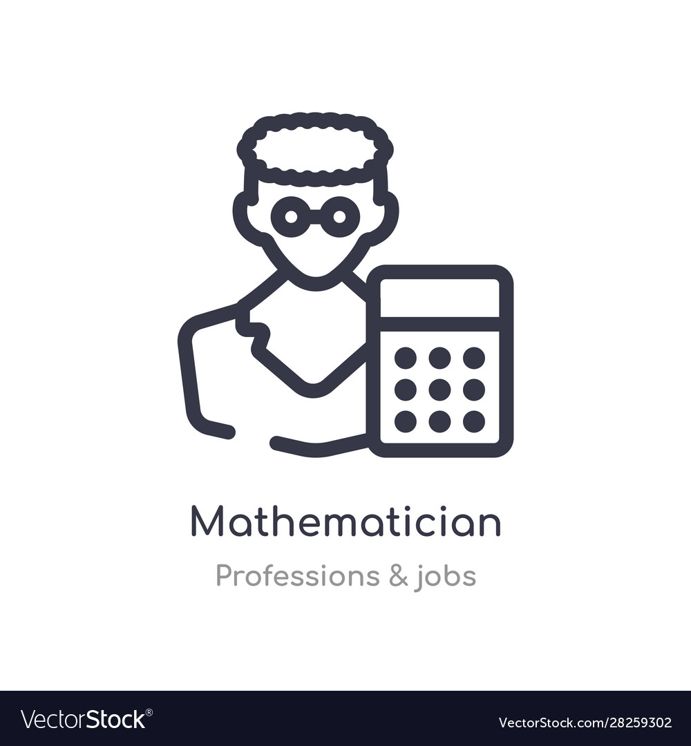 Mathematician outline icon isolated line from