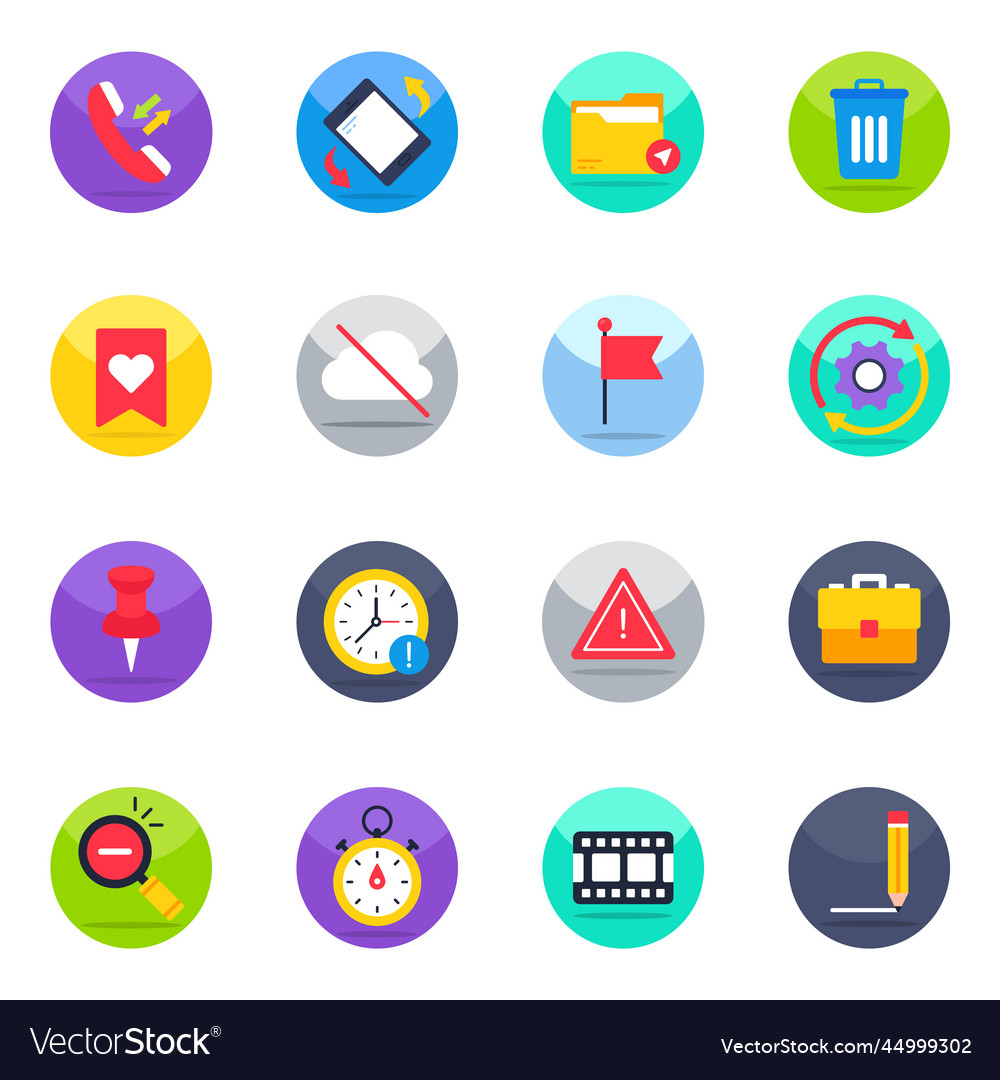 Pack of user interface and experience flat icons