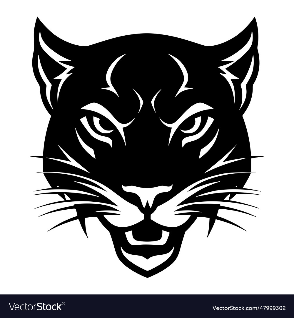 Panther head with crown logo Royalty Free Vector Image