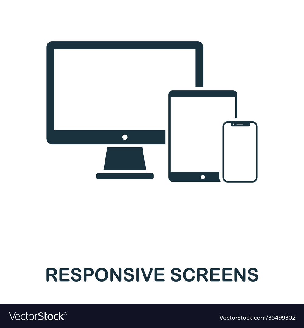 Responsive screens icon line style design ui