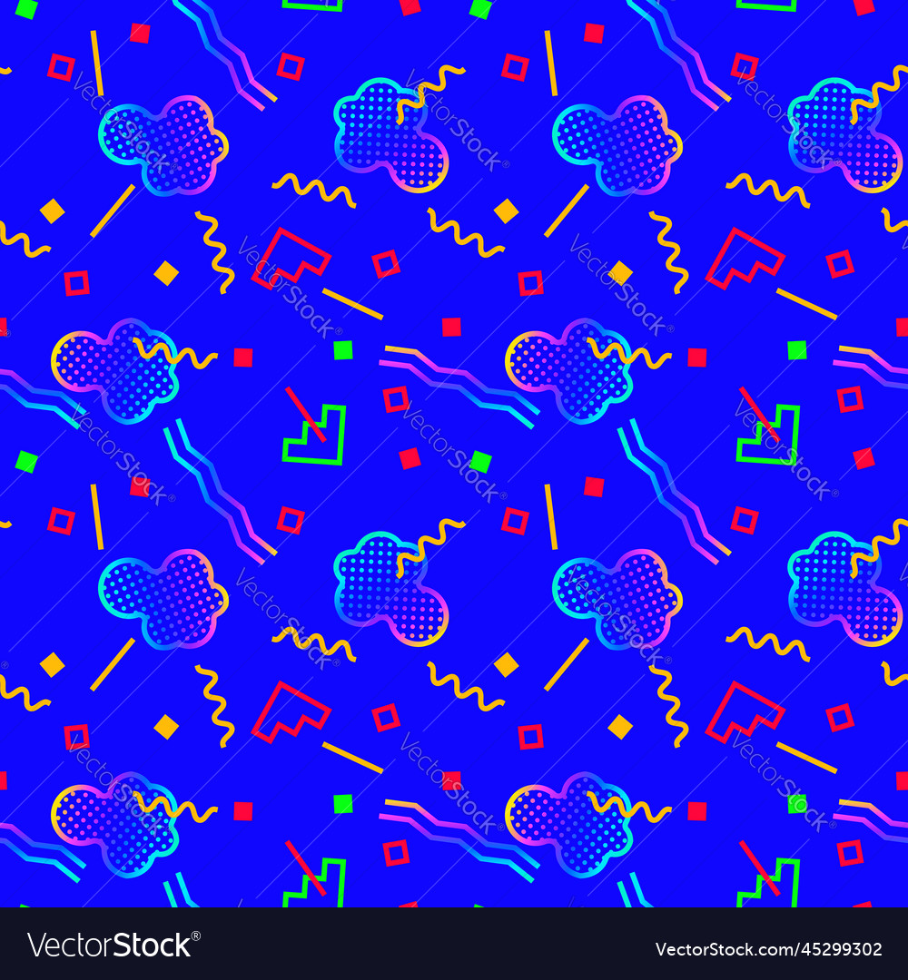 Seamless pattern with 80s memphis geometics style