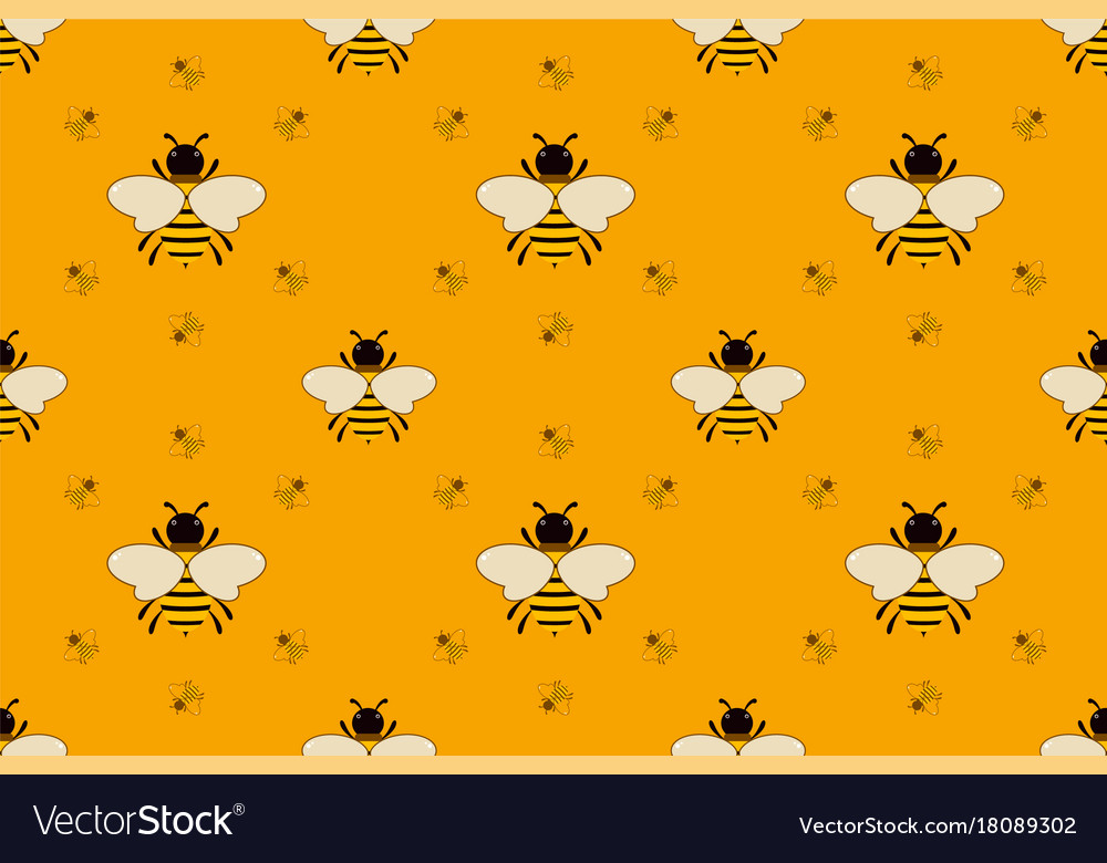Seamless pattern with bees