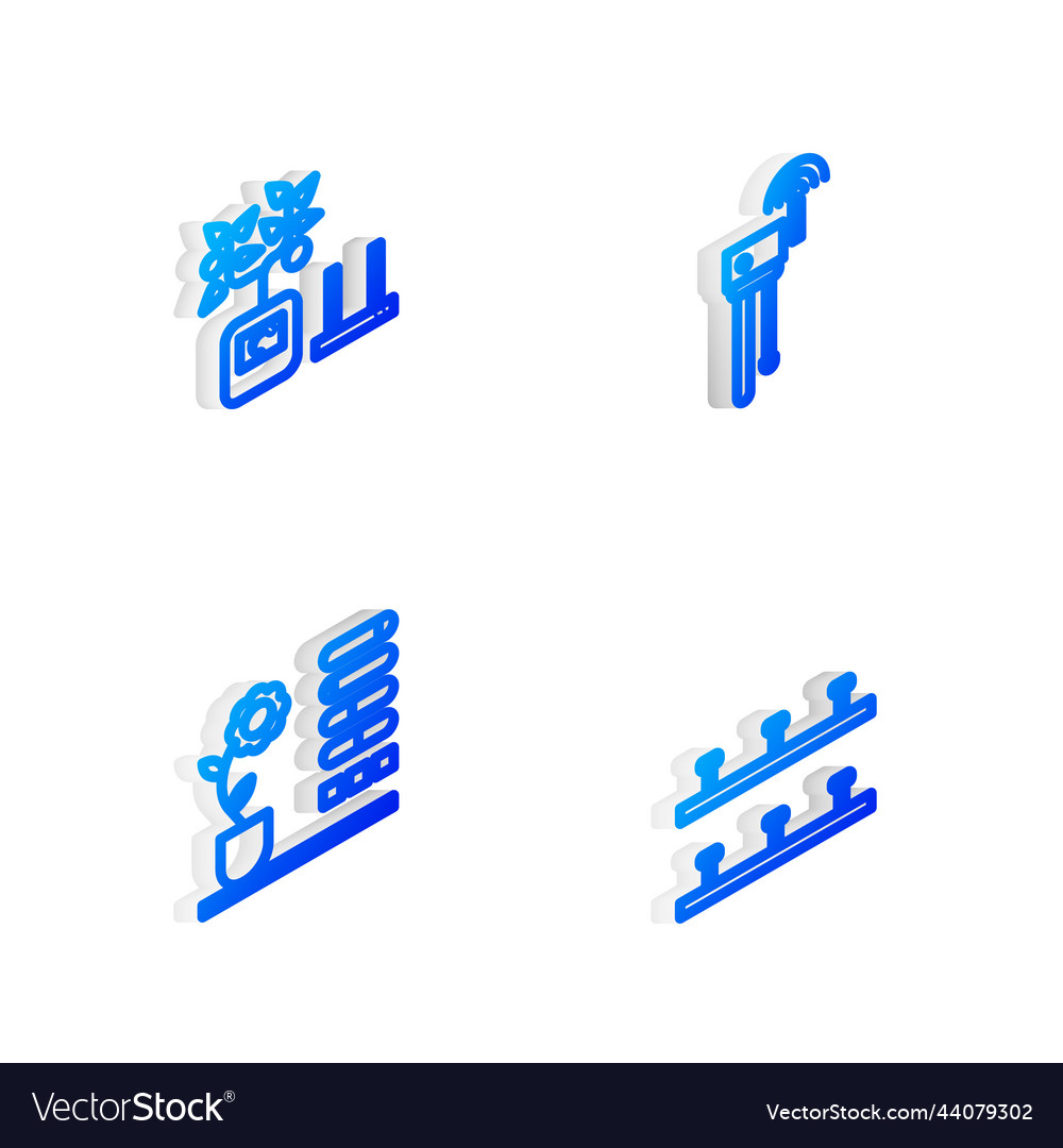 Set isometric line router and wi-fi signal smart