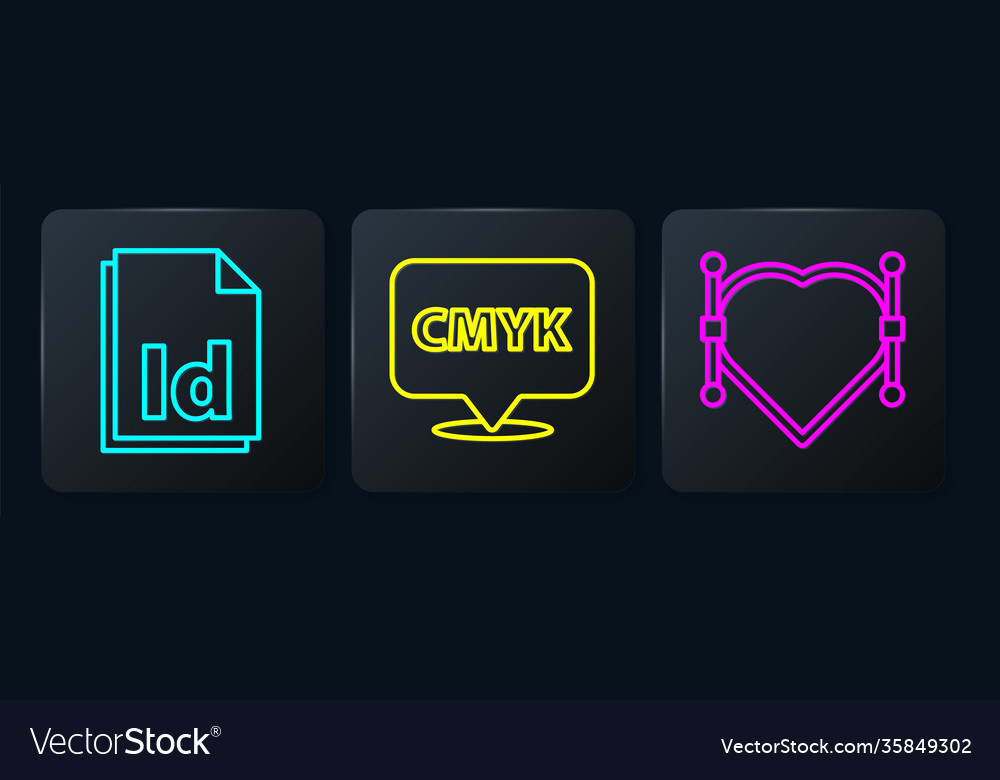 Set line id file document heart with bezier curve vector image Set line id file document heart with bezier curve