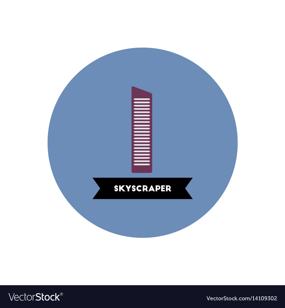 Stylish icon in color circle building skyscraper
