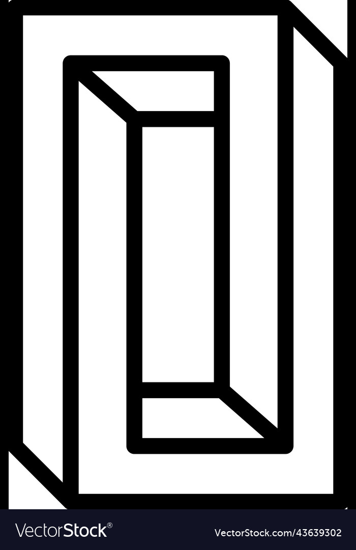 Unreal impossible geometric shape line icon vector image Unreal impossible geometric shape line icon