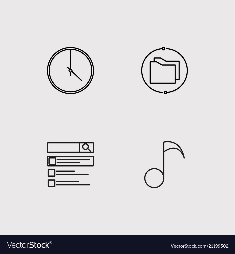 User interface simple linear icons set outlined